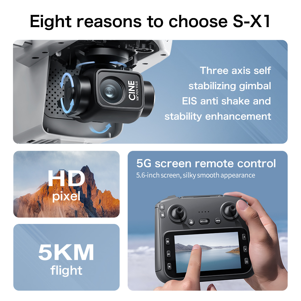 레노버 S-X1 MAX GPS 드론 3축 짐벌 8K 카 - Drone Kit With Camera 리뷰 및 가격