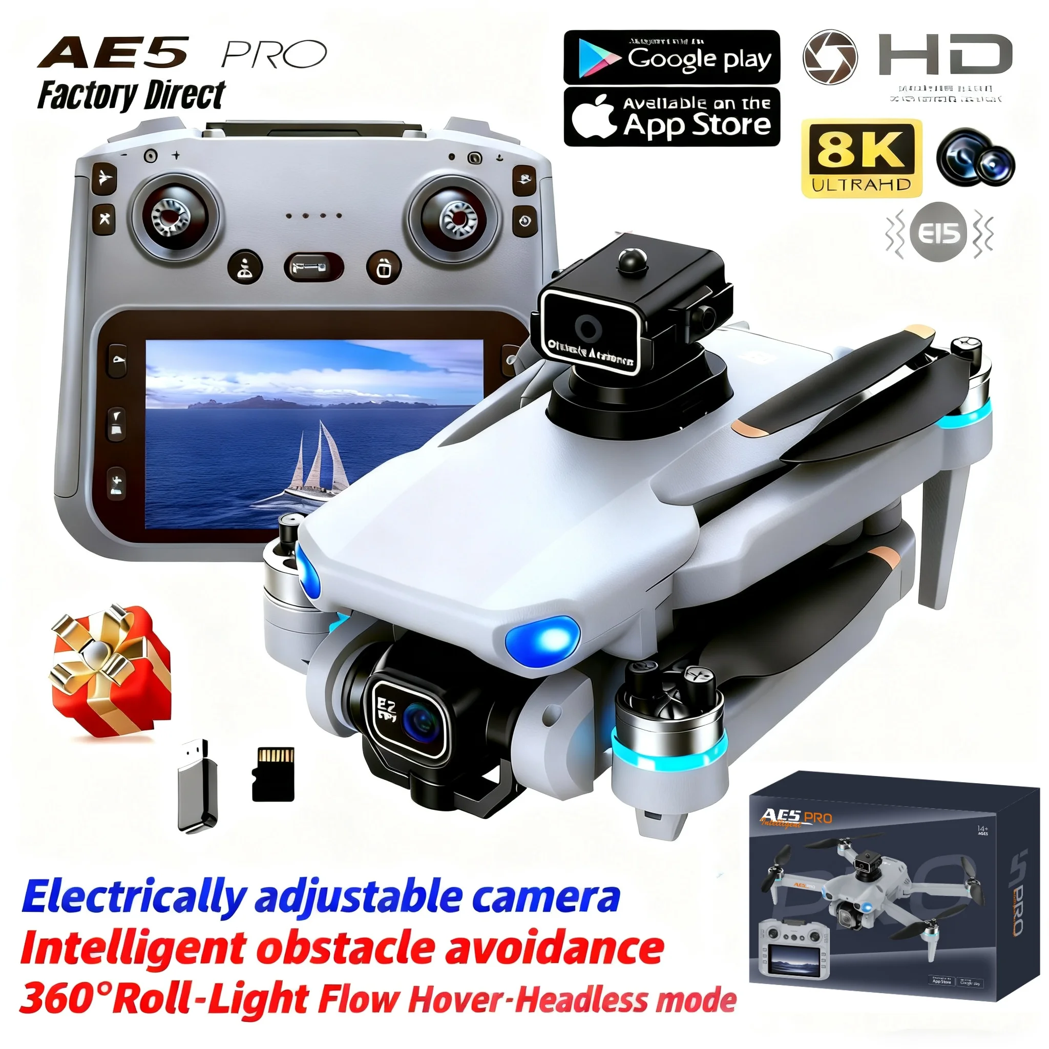 AE5 프로 드론 8K HD 4.5인치 화면 제어 20 - Drone Kit Tricopter 리뷰 및 가격